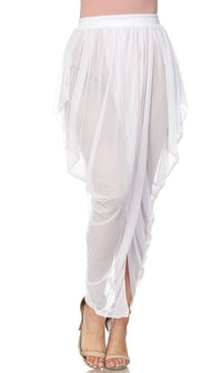 White Draped Mesh Skirt - SohoGirl.com