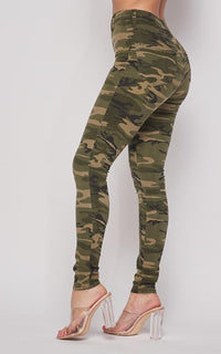 Vibrant Camouflage Classic High Waist Skinny Jeans - SohoGirl.com