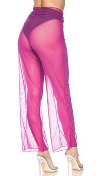Violet Front Tie Mesh Cover Up Pants - SohoGirl.com
