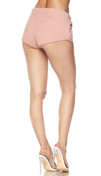 Mini Comfy Drawstring Short Shorts in Blush - SohoGirl.com