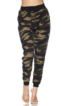 Camouflage Side Stripe Drawstring Jogger Pants - SohoGirl.com