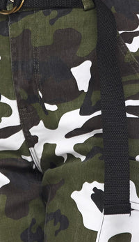 Belted Camouflage Cargo Jogger Pants - Olive-White (Plus Sizes Available) - SohoGirl.com