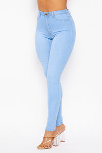 Super High Rise Skinny Denim Jeans - Light Wash - SohoGirl.com