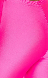 Nylon Front Tie Top and Bermuda Shorts - Hot Pink - SohoGirl.com