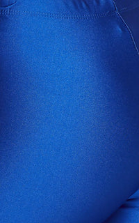 Nylon Front Tie Top and Leggings Set - Royal Blue - SohoGirl.com