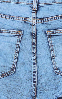 All Over Destroyed and Distressed Denim Jeans - Acid Wash Blue - SohoGirl.com