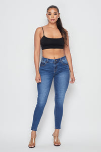 Basic Push-Up Denim Skinny Jeans - Medium Wash - SohoGirl.com