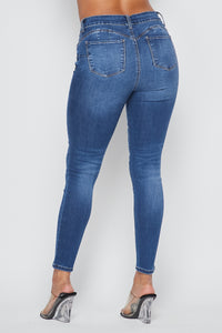Basic Push-Up Denim Skinny Jeans - Medium Wash - SohoGirl.com