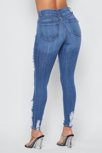 High Waisted Ripped Denim Jeans - Medium - SohoGirl.com