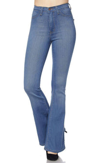High Waisted Bell Bottom Jeans - Medium Denim - SohoGirl.com