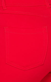 Classic Stretch Knit Skinny Pants - Red - SohoGirl.com