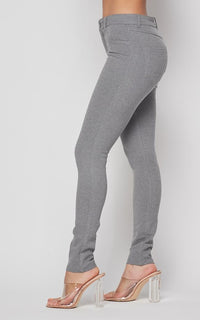 Classic Stretch Knit Skinny Pants - Gray - SohoGirl.com
