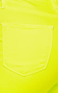 Vibrant Distressed Bermuda Shorts - Neon Yellow - SohoGirl.com