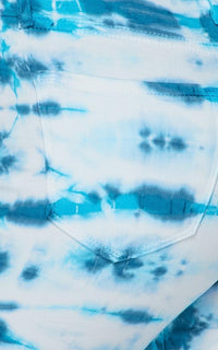 Vibrant Distressed Bermuda Shorts - Ocean Blue Tie Dye - SohoGirl.com