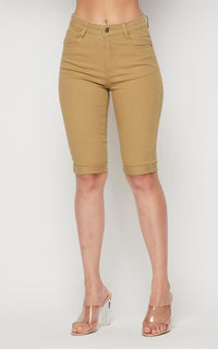 Bermuda School Uniform Shorts - Dark Khaki - SohoGirl.com
