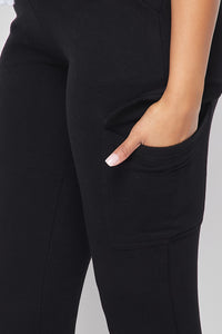 Fleece-Lined Cargo Sweatpants - Black - SohoGirl.com