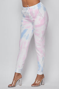 Pastel Tie-Dye Drawstring Jogger Pants - SohoGirl.com
