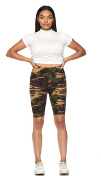 Classic Stretchy Bermuda Biker Shorts - Camouflage - SohoGirl.com