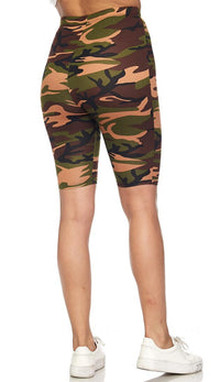 Classic Stretchy Bermuda Biker Shorts - Camouflage - SohoGirl.com