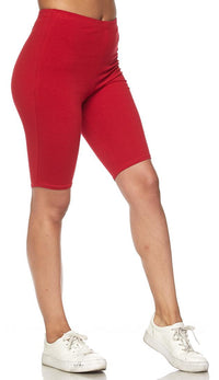 Classic Stretchy Bermuda Biker Shorts - Red - SohoGirl.com