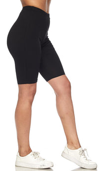 Classic Stretchy Bermuda Biker Shorts - Black - SohoGirl.com