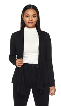Draped Sweater Cardigan in Black - SohoGirl.com