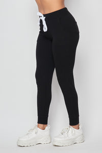 Mia Drawstring Jogger Sweatpants - Black - SohoGirl.com