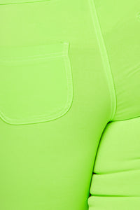 Plus Size Super High Waisted Stretchy Skinny Jeans - Neon Green - SohoGirl.com