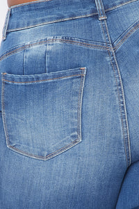 Plus Size Basic Push-Up Denim Skinny Jeans - Medium Wash - SohoGirl.com