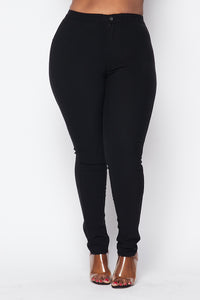 Plus Size Super High Waisted Stretchy Skinny Jeans - Black - SohoGirl.com