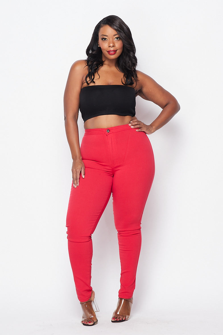 Plus size red jeans hotsell