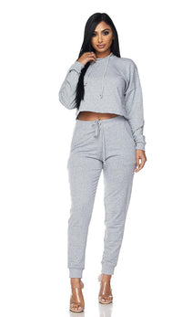 Everyday Pullover Cropped Hoodie - Gray - SohoGirl.com