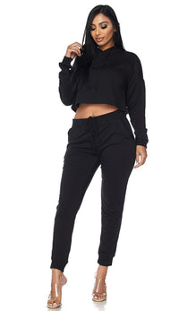 Everyday Pullover Cropped Hoodie - Black - SohoGirl.com