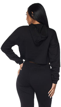Everyday Pullover Cropped Hoodie - Black - SohoGirl.com
