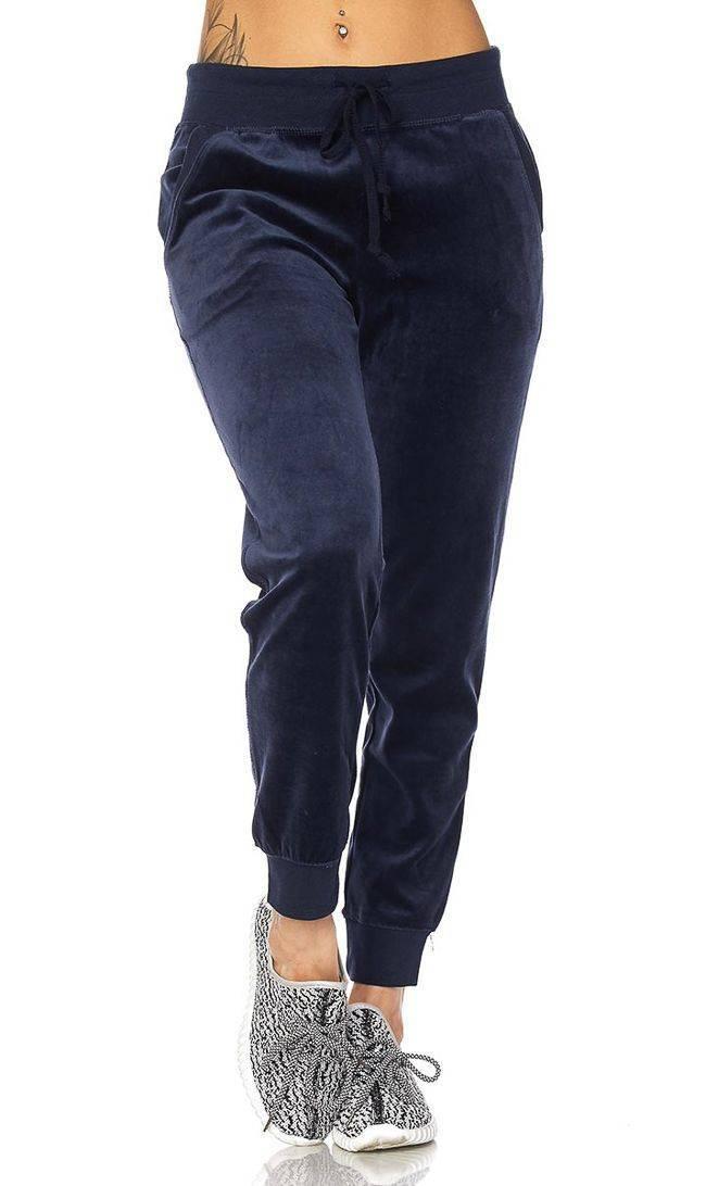 Navy Blue Velour Jogger Pants – SohoGirl.com
