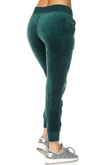 Green Velour Jogger Pants - SohoGirl.com