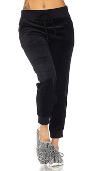 Black Velour Jogger Pants(Plus Sizes Available) - SohoGirl.com