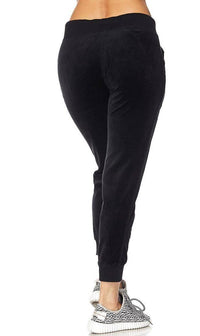 Black Velour Jogger Pants(Plus Sizes Available) - SohoGirl.com