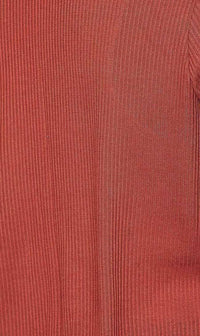 Long Ribbed Side Slit Cardigan in Rust - SohoGirl.com