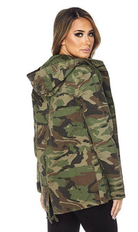 Women's Olive Camouflage Hooded Parka Jacket (S-L) - SohoGirl.com
