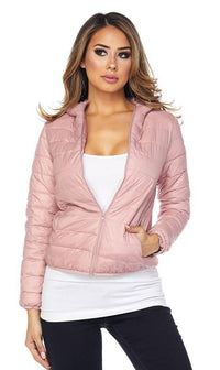Hooded Winter Bubble Jacket in Pink - SohoGirl.com
