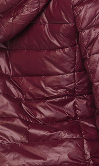 Hooded Winter Bubble Jacket in Burgundy - SohoGirl.com