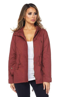 Hooded Parka Coat in Rust - SohoGirl.com
