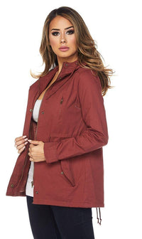 Hooded Parka Coat in Rust - SohoGirl.com