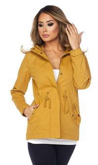 Hooded Parka Coat in Mustard - SohoGirl.com