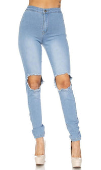 Super High Waisted Stretchy Cut Out Skinny Jeans (S-XL) - SohoGirl.com