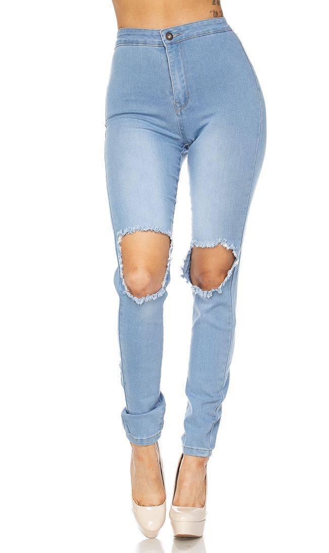 Super High Waisted Stretchy Cut Out Skinny Jeans (S-XL) – SohoGirl.com