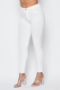Classic High Rise Stretchy Skinny Pants (S-3XL) - White - SohoGirl.com