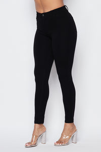 Classic High Rise Stretchy Skinny Pants (S-3XL) - Black - SohoGirl.com