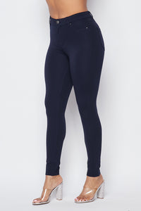 Classic High Rise Stretchy Skinny Pants (S-3XL) - Navy Blue - SohoGirl.com
